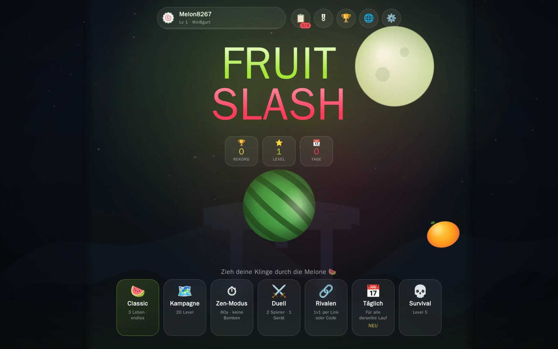 Vorschau: Fruit Slash — Neon-Dojo-Arcade