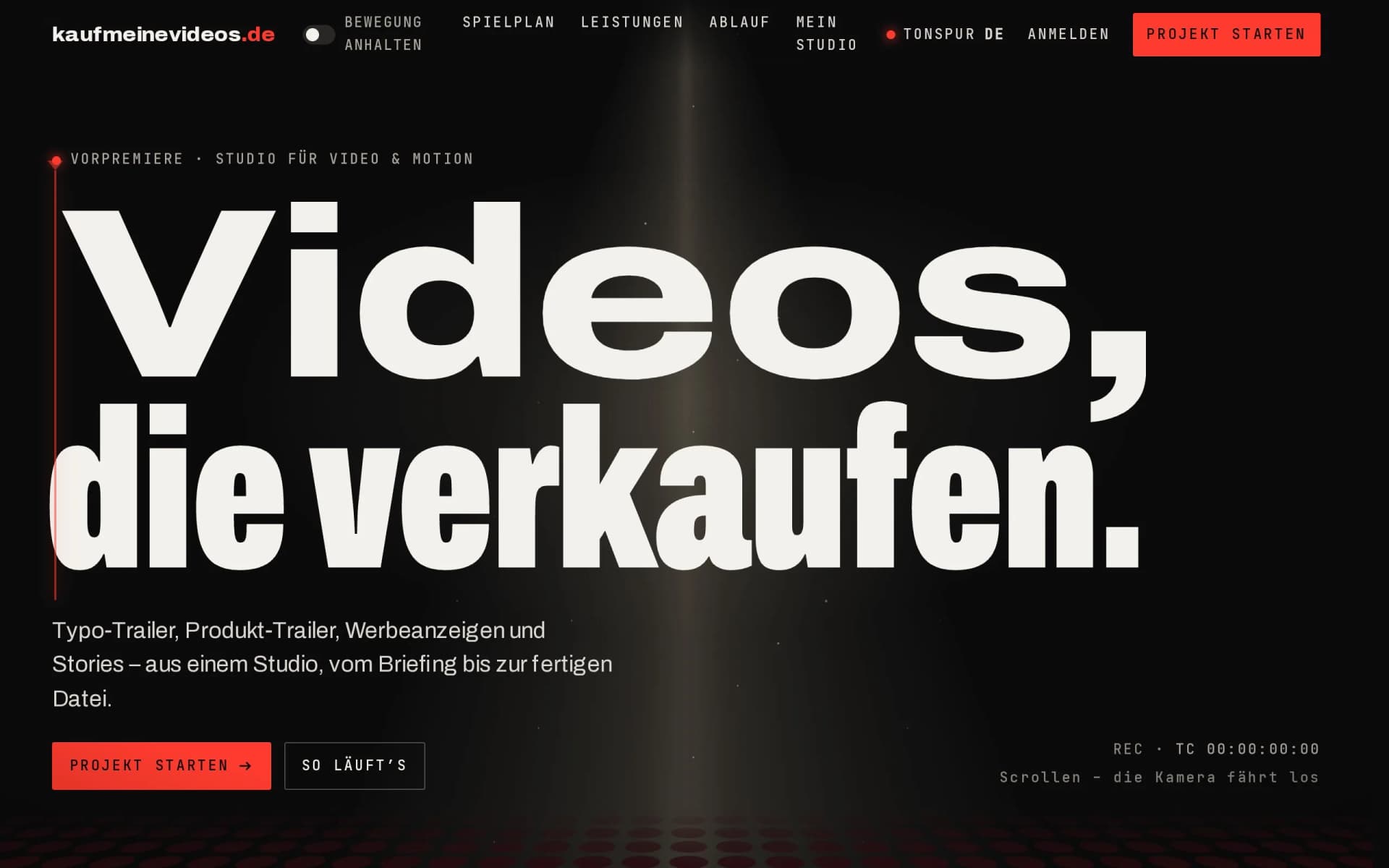 Screenshot: kaufmeinevideos.de — Videos, die verkaufen