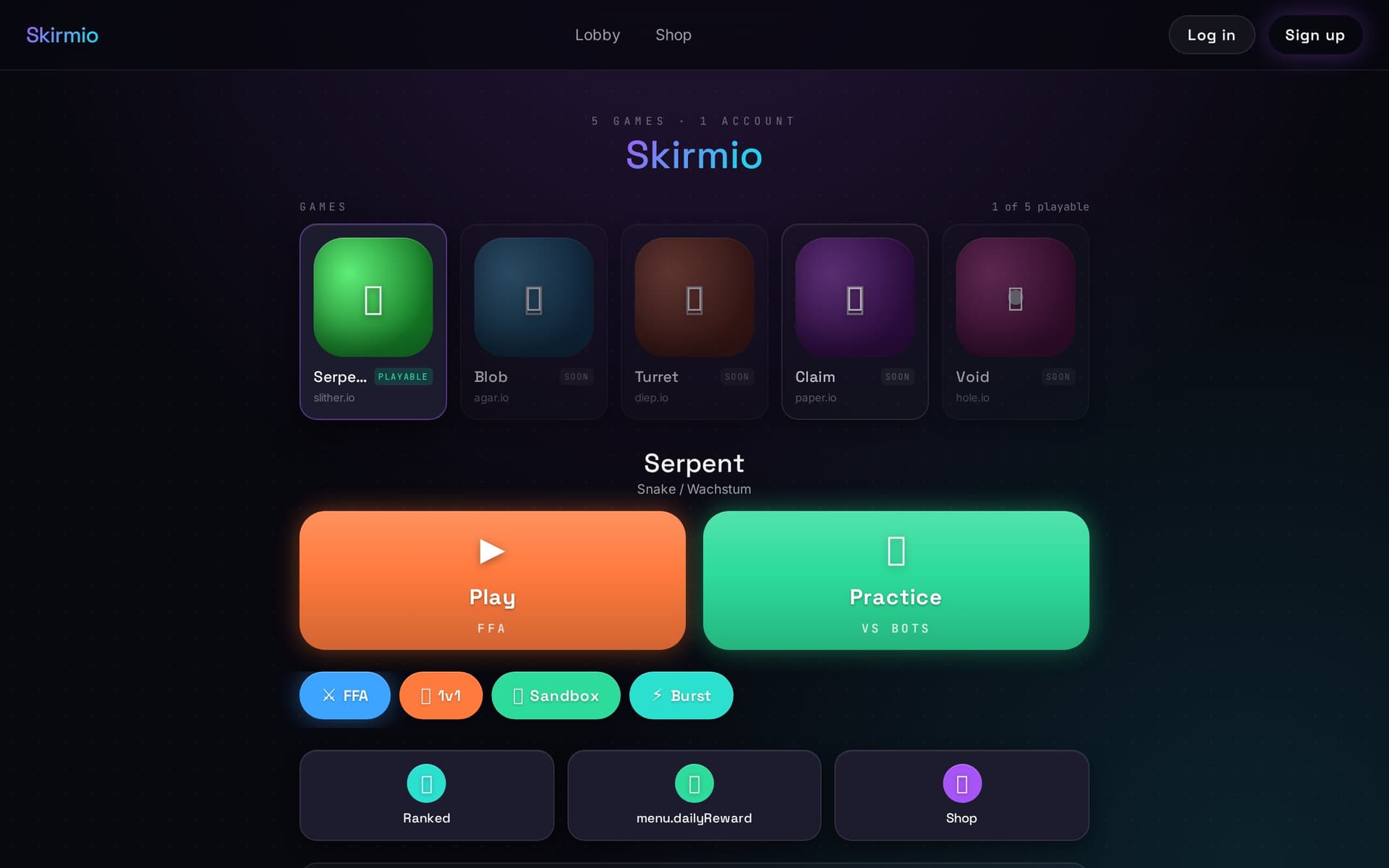 Vorschau: Skirmio — 5 IO-Games Plattform