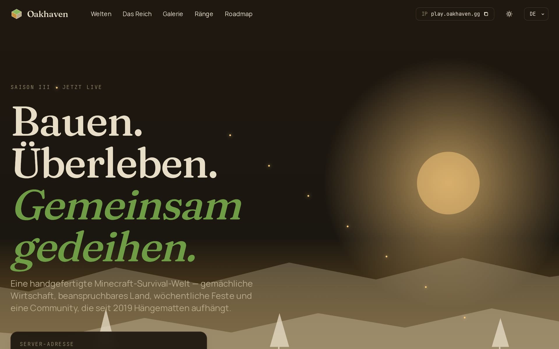 Vorschau: Spawnpoint — Landingpage für Spieleserver