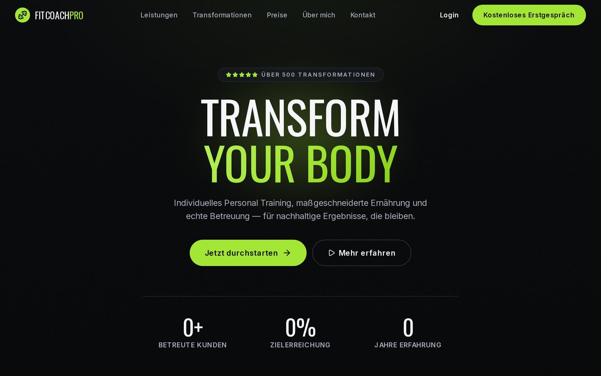 Vorschau: FitCoach Pro — Personal Training Platform