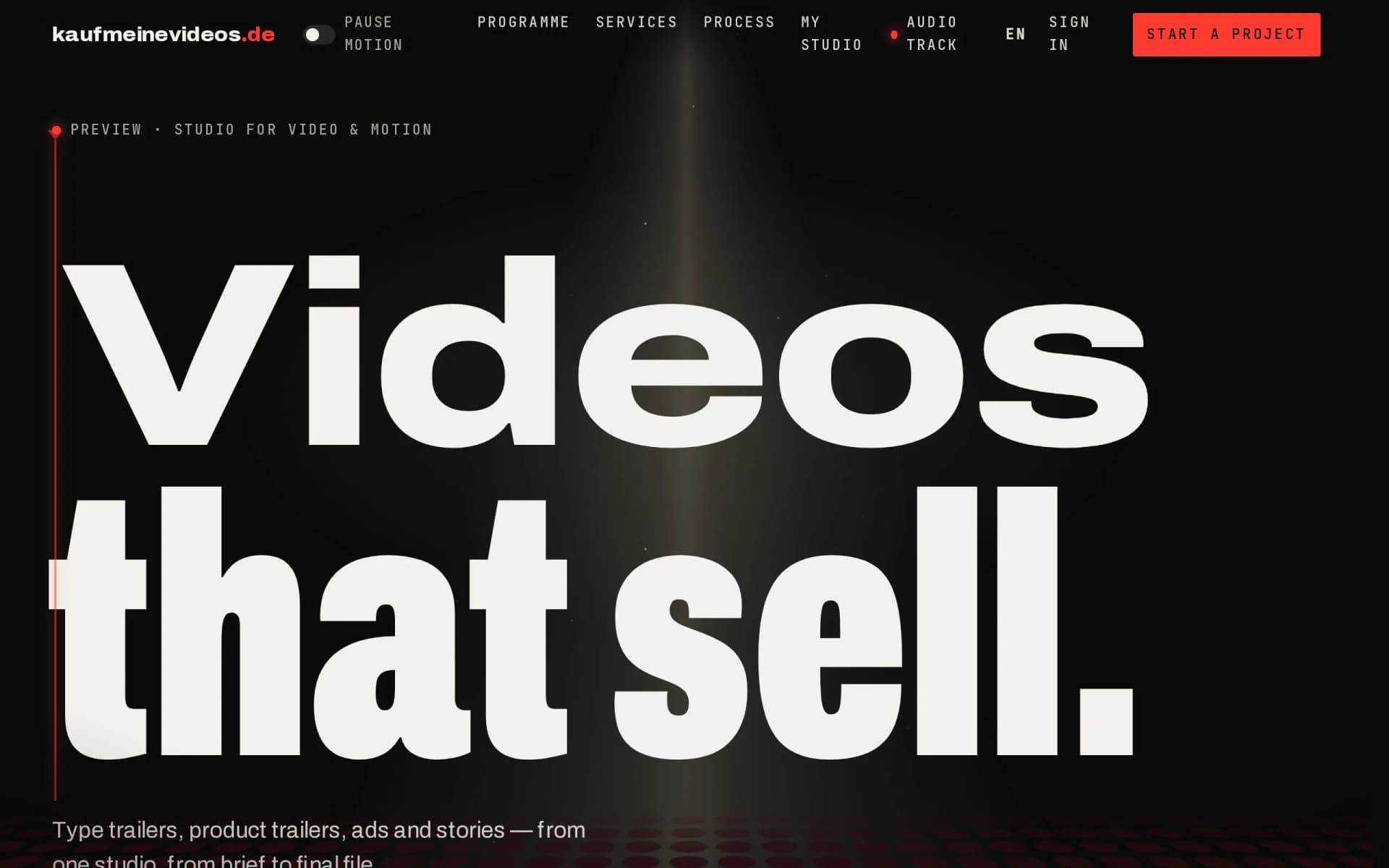Screenshot: kaufmeinevideos.de — Videos that sell