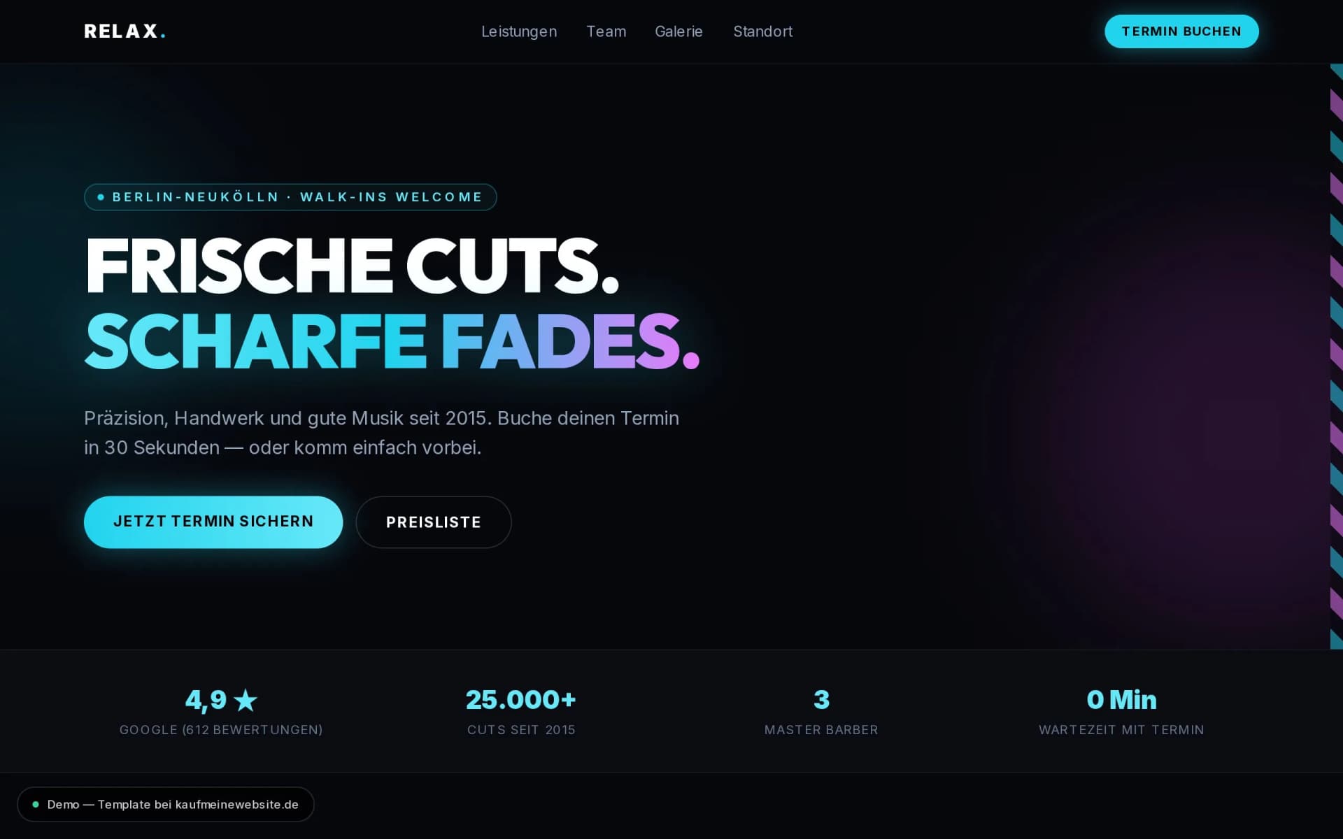 Relax BarberShop — Neon Barbering
