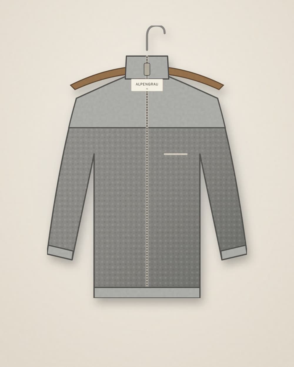 Fleecejacke Grau von ALPENGRAU, Vorderseite