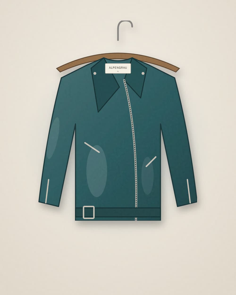 Lederjacke Petrol von ALPENGRAU, Vorderseite