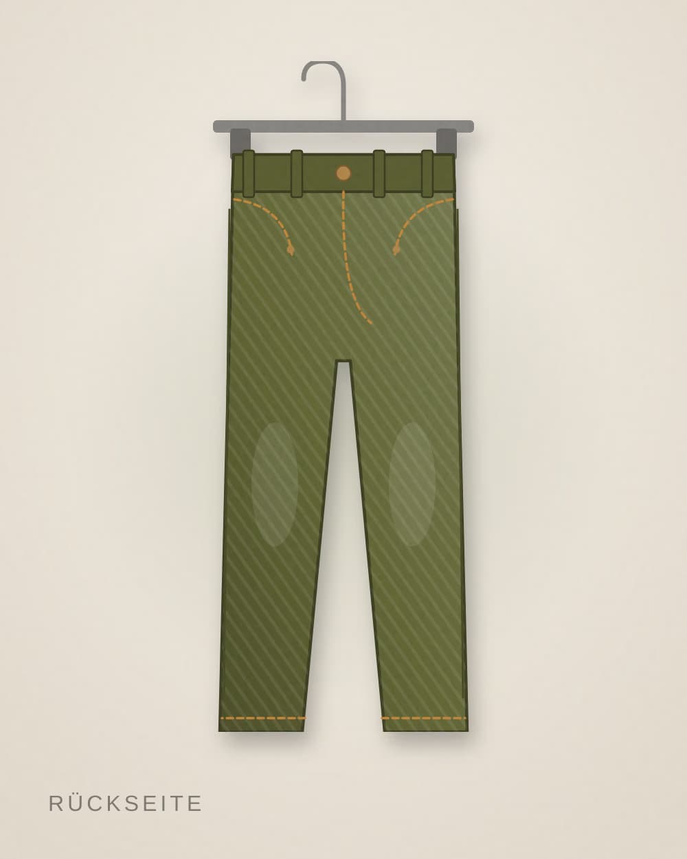 Jeans Oliv von BLAUWERK, Rückseite