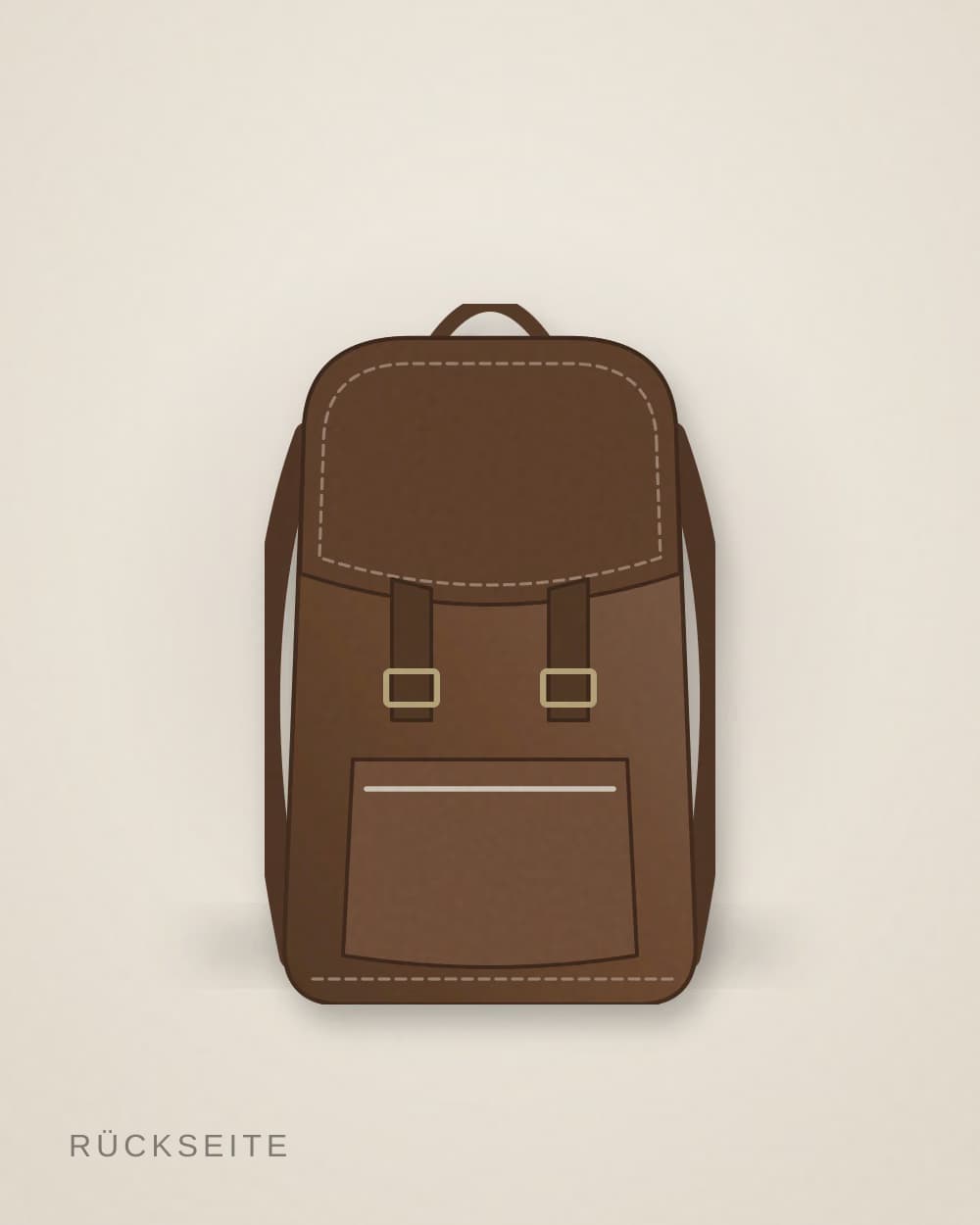 Rucksack Braun von CASA LOMBARDI, Rückseite