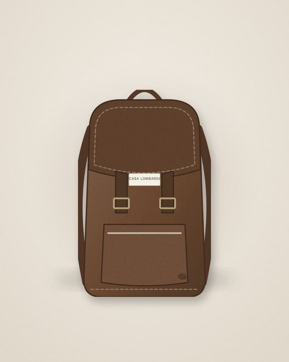 Rucksack Braun von CASA LOMBARDI, Vorderseite