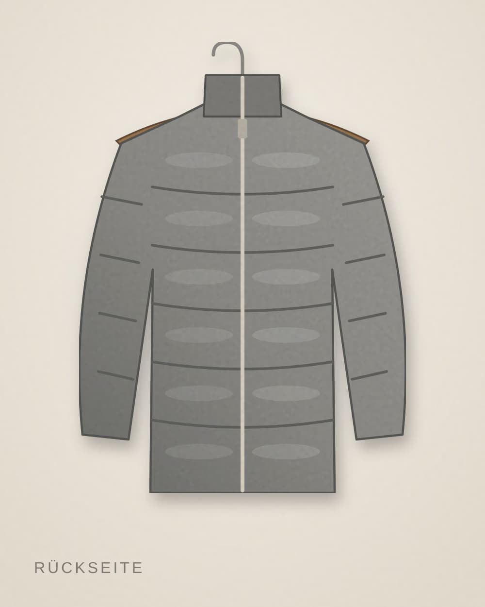 Daunenjacke Grau von EISENHUT WORKS, Rückseite
