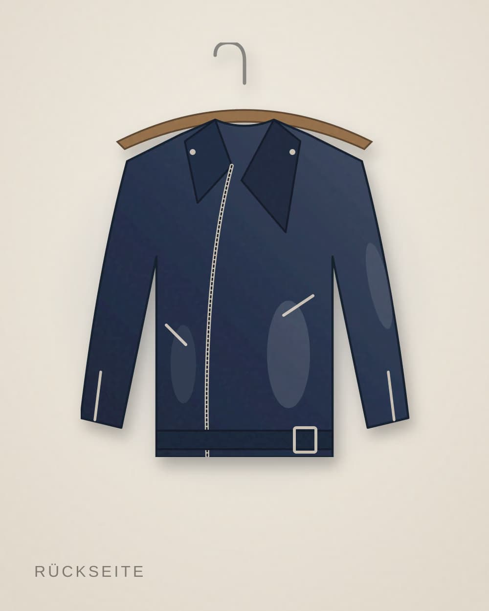 Lederjacke Marine von EISENHUT WORKS, Rückseite