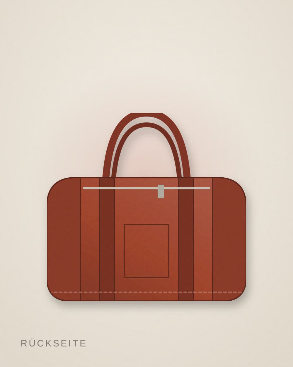 Reisetasche Rostrot von KOFFER & KRAM, Rückseite