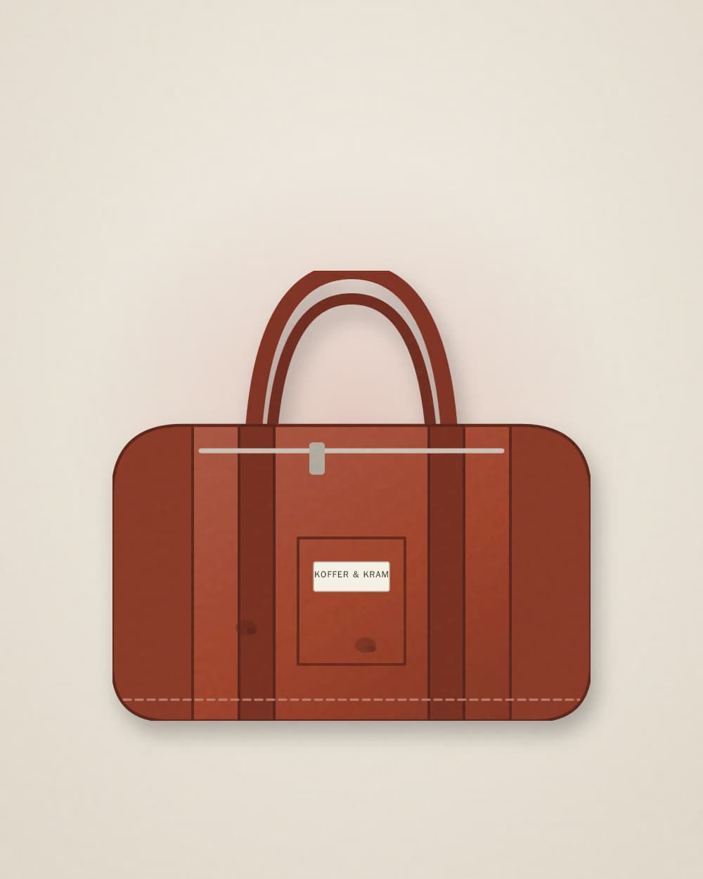 Reisetasche Rostrot von KOFFER & KRAM, Vorderseite