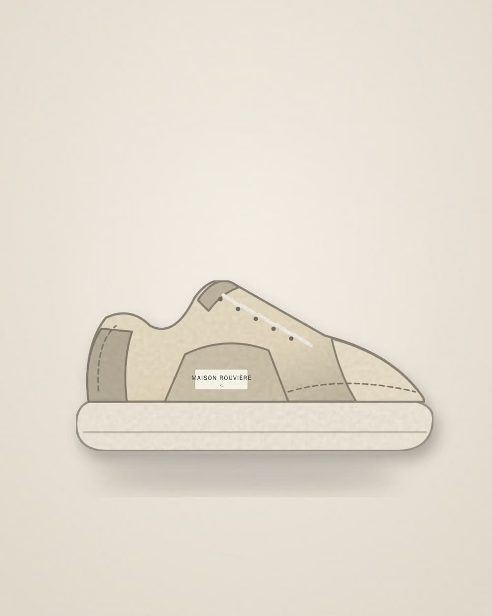 Sneaker Creme von MAISON ROUVIÈRE, Vorderseite