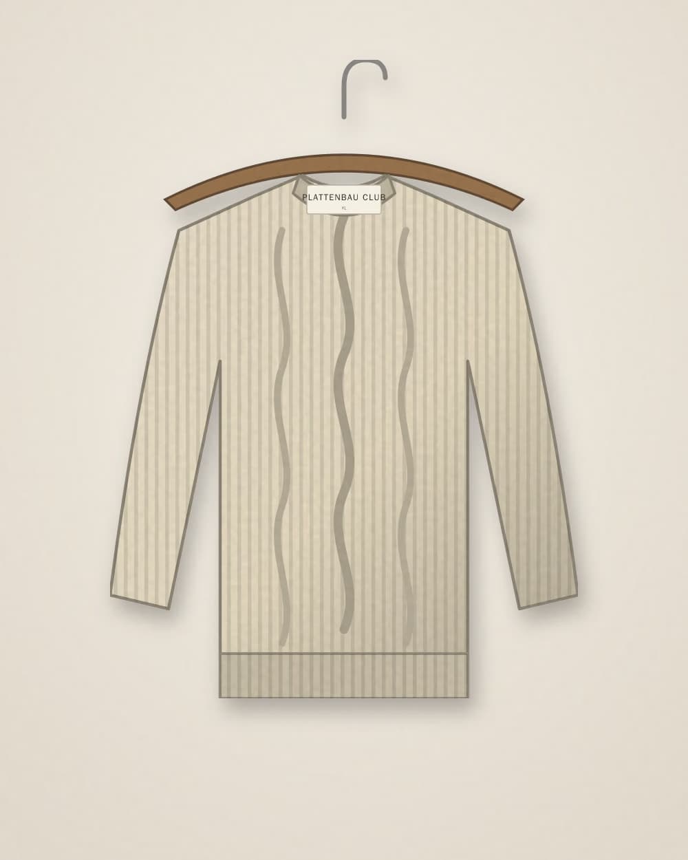 Strickpullover Creme von PLATTENBAU CLUB, Vorderseite