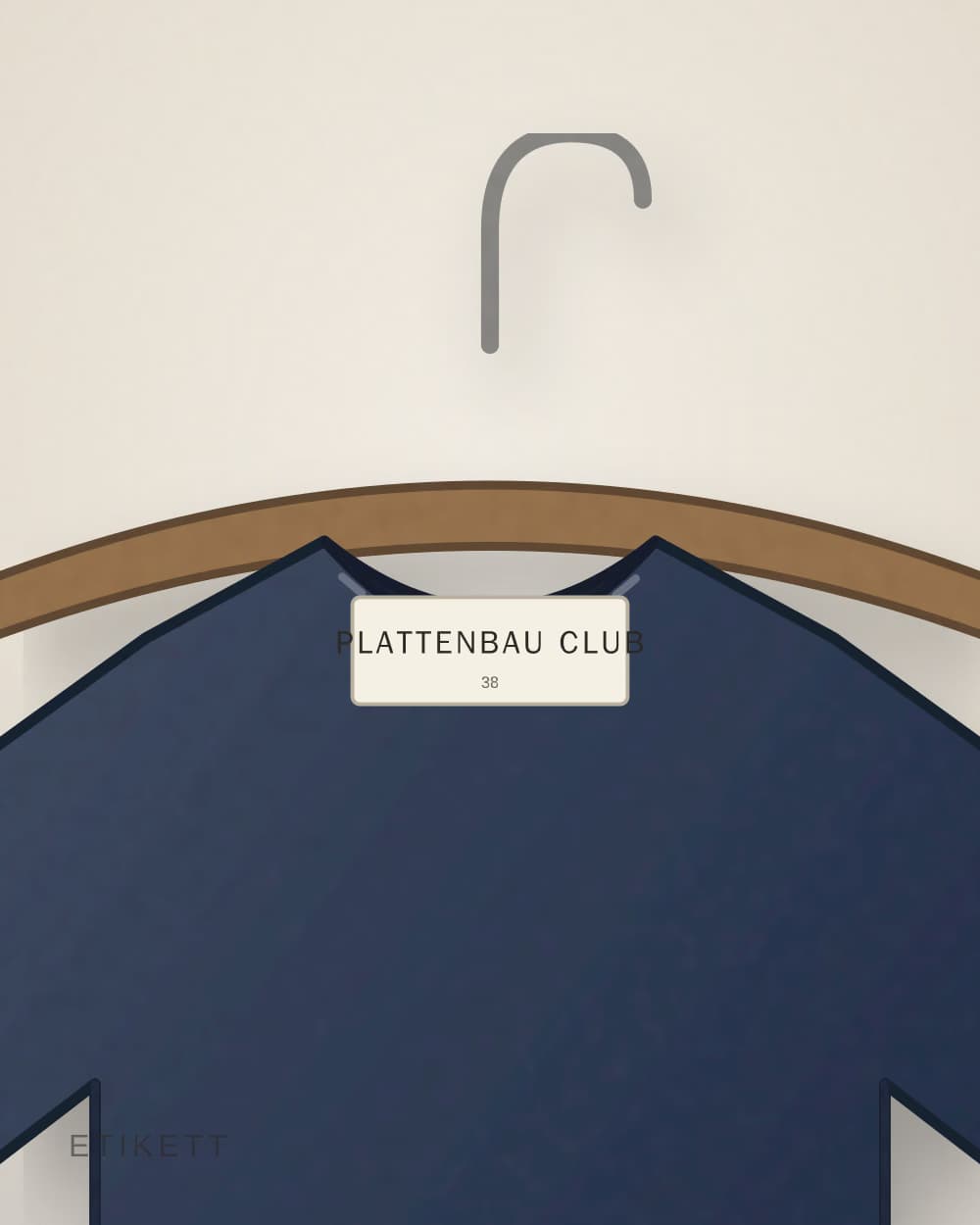 Eingenähtes Etikett von PLATTENBAU CLUB