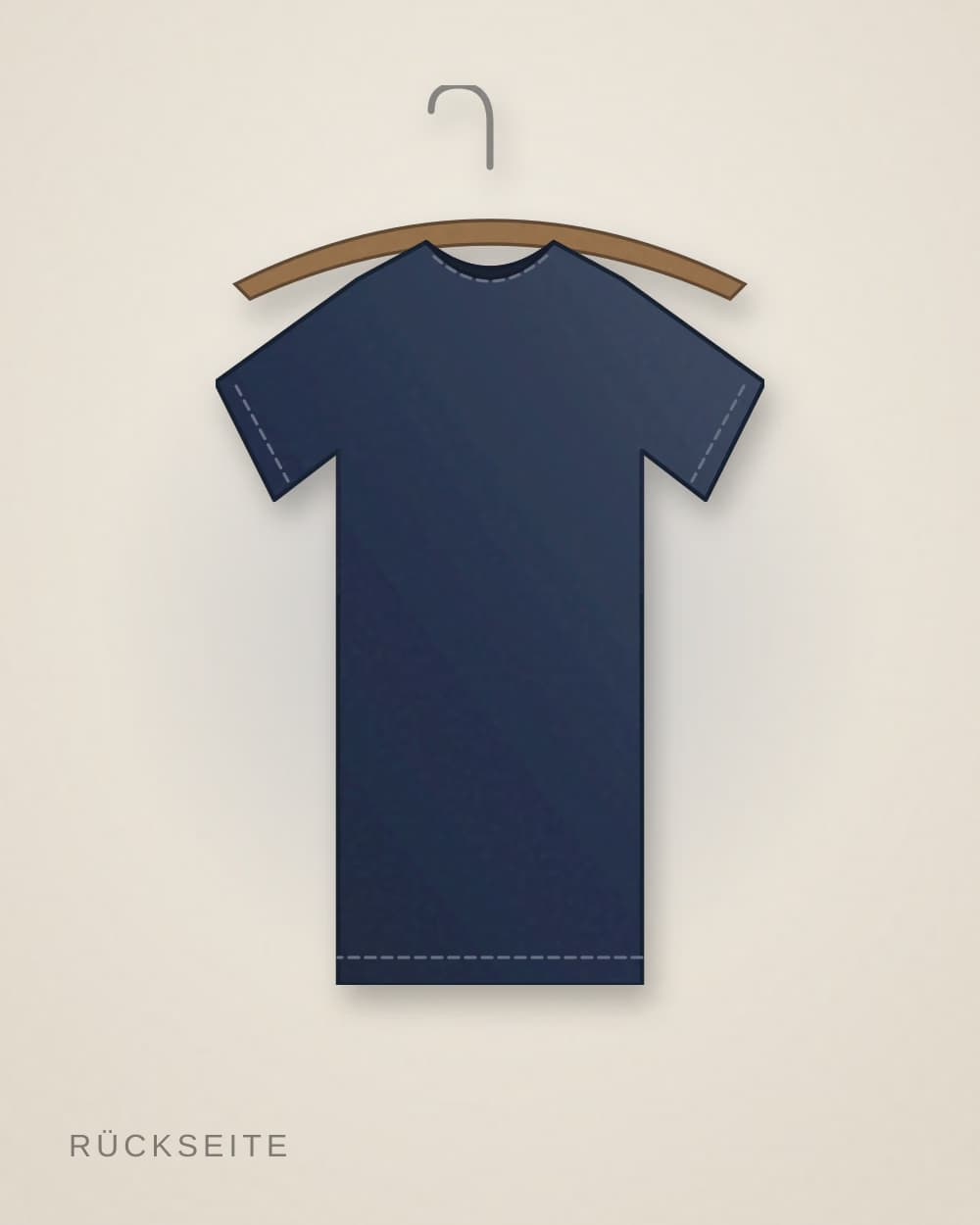 T-Shirt Marine von PLATTENBAU CLUB, Rückseite