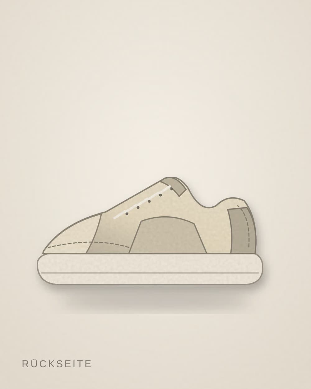 Sneaker Creme von TEMPO 88, Rückseite