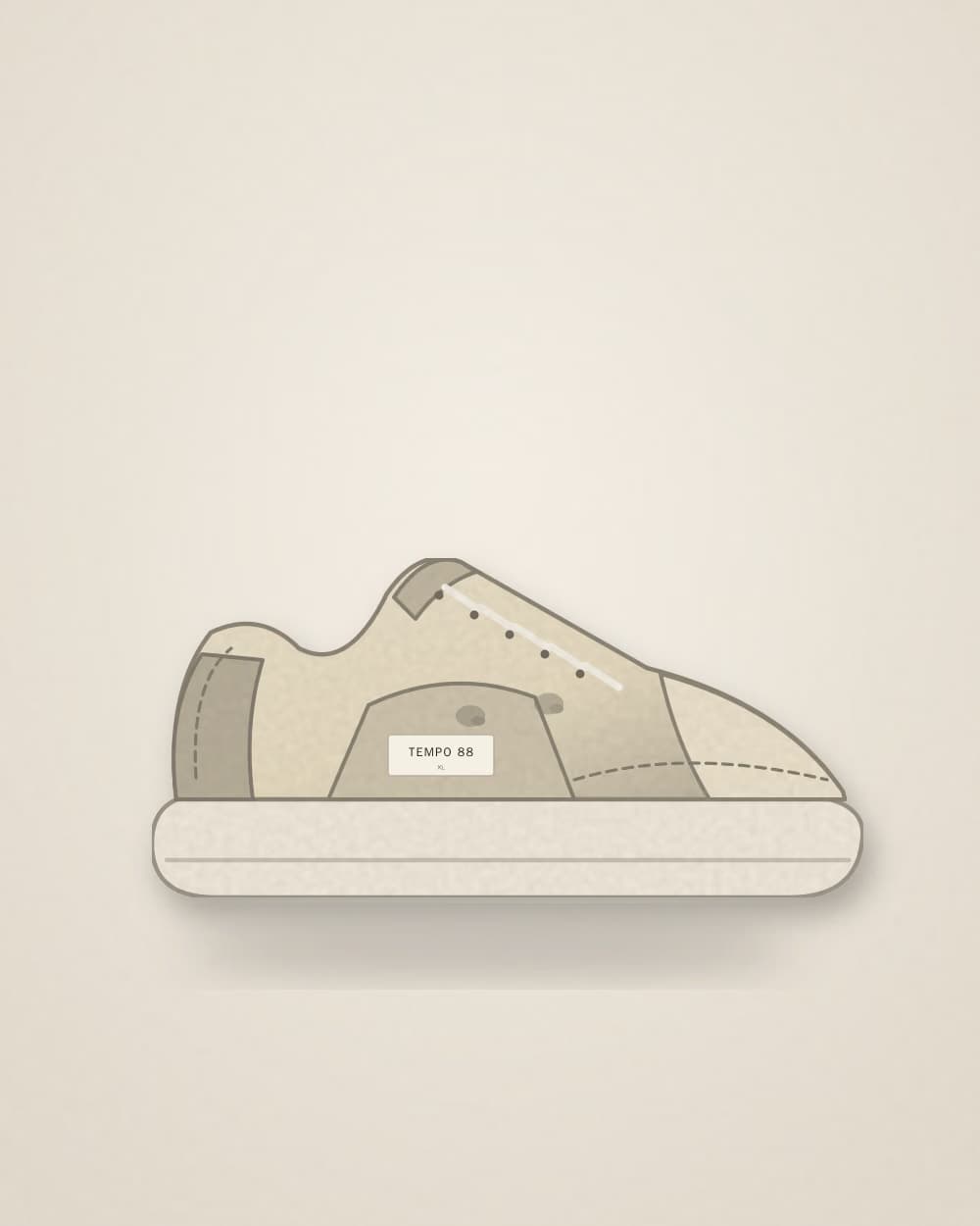 Sneaker Creme von TEMPO 88, Vorderseite