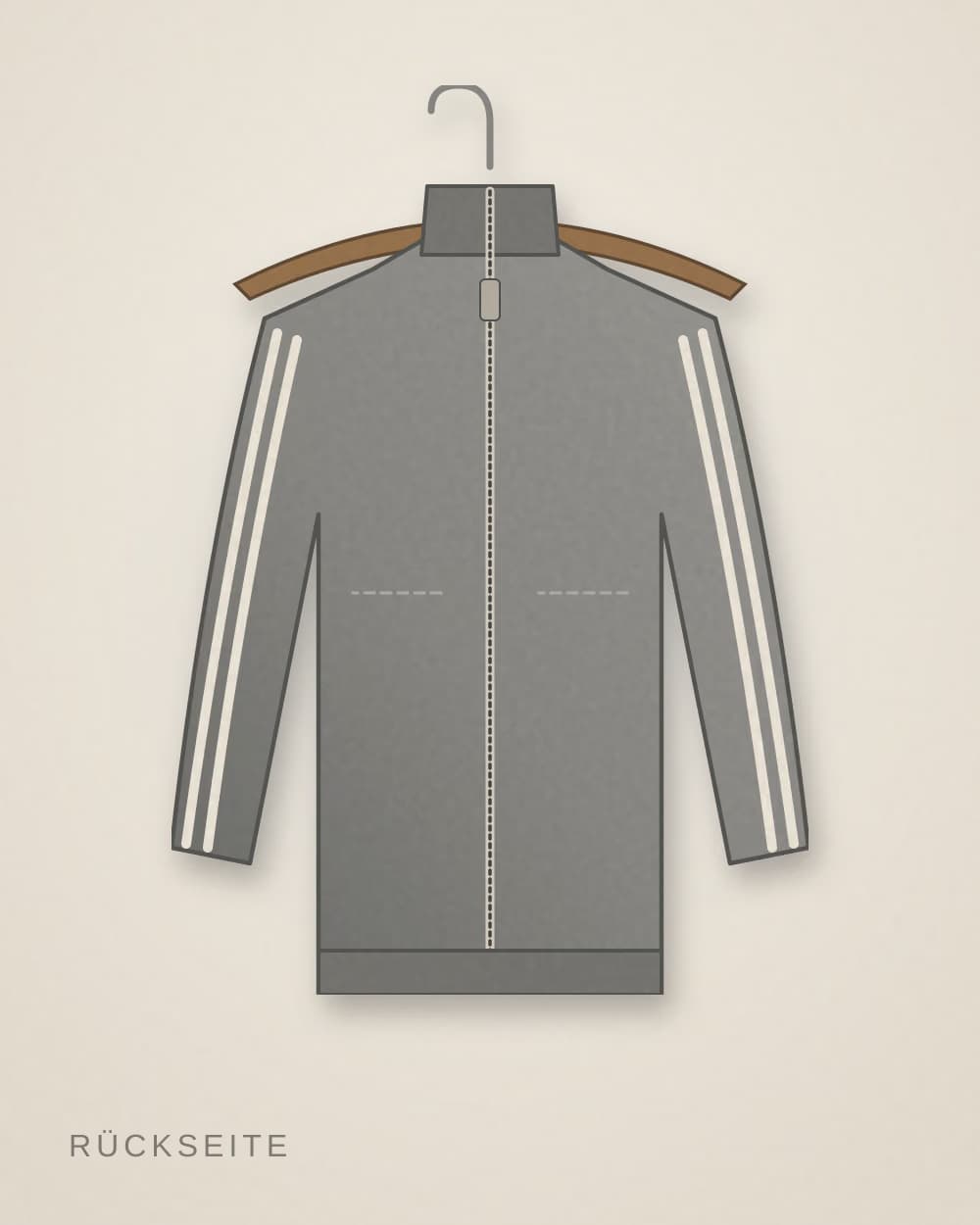 Trainingsjacke Grau von TEMPO 88, Rückseite