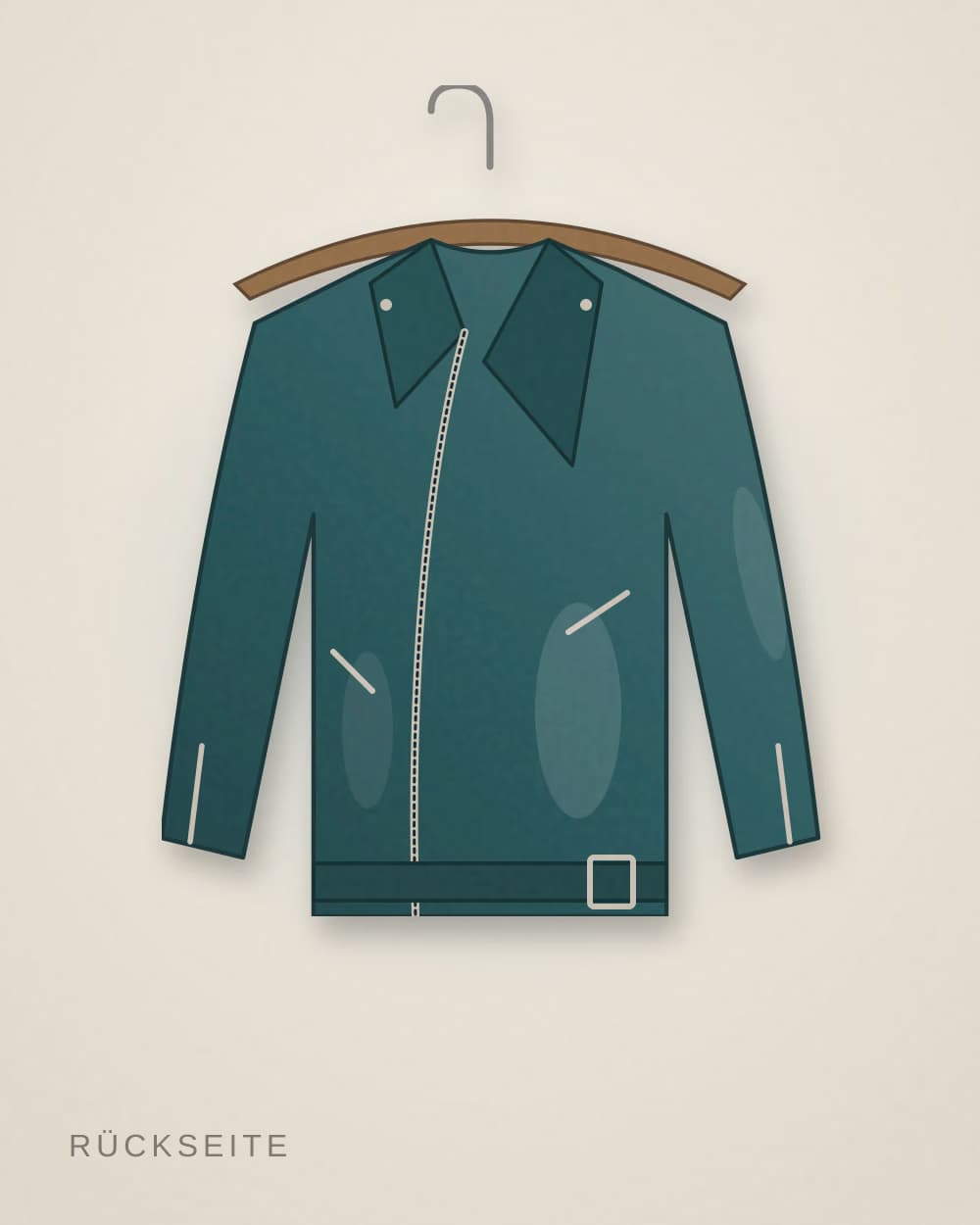 Lederjacke Petrol von ALPENGRAU, Rückseite
