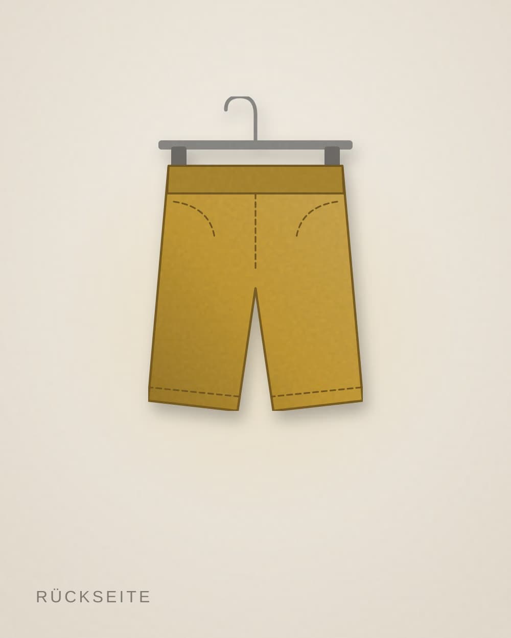 Shorts Senf von BLAUWERK, Rückseite