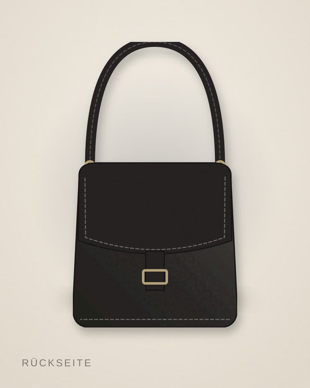 Schultertasche Schwarz von CASA LOMBARDI, Rückseite