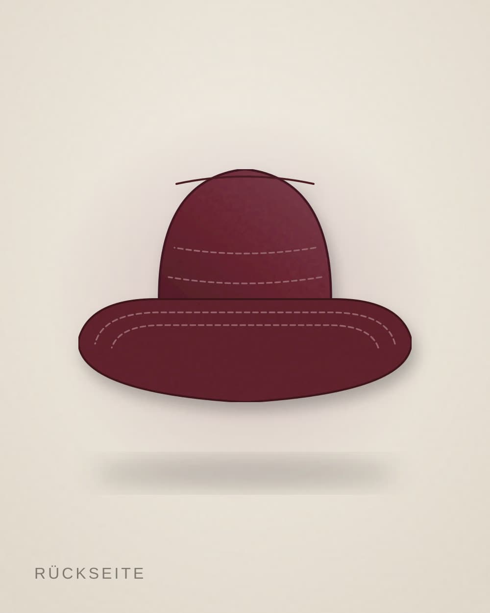Bucket Hat Bordeaux von KIOSK 24, Rückseite