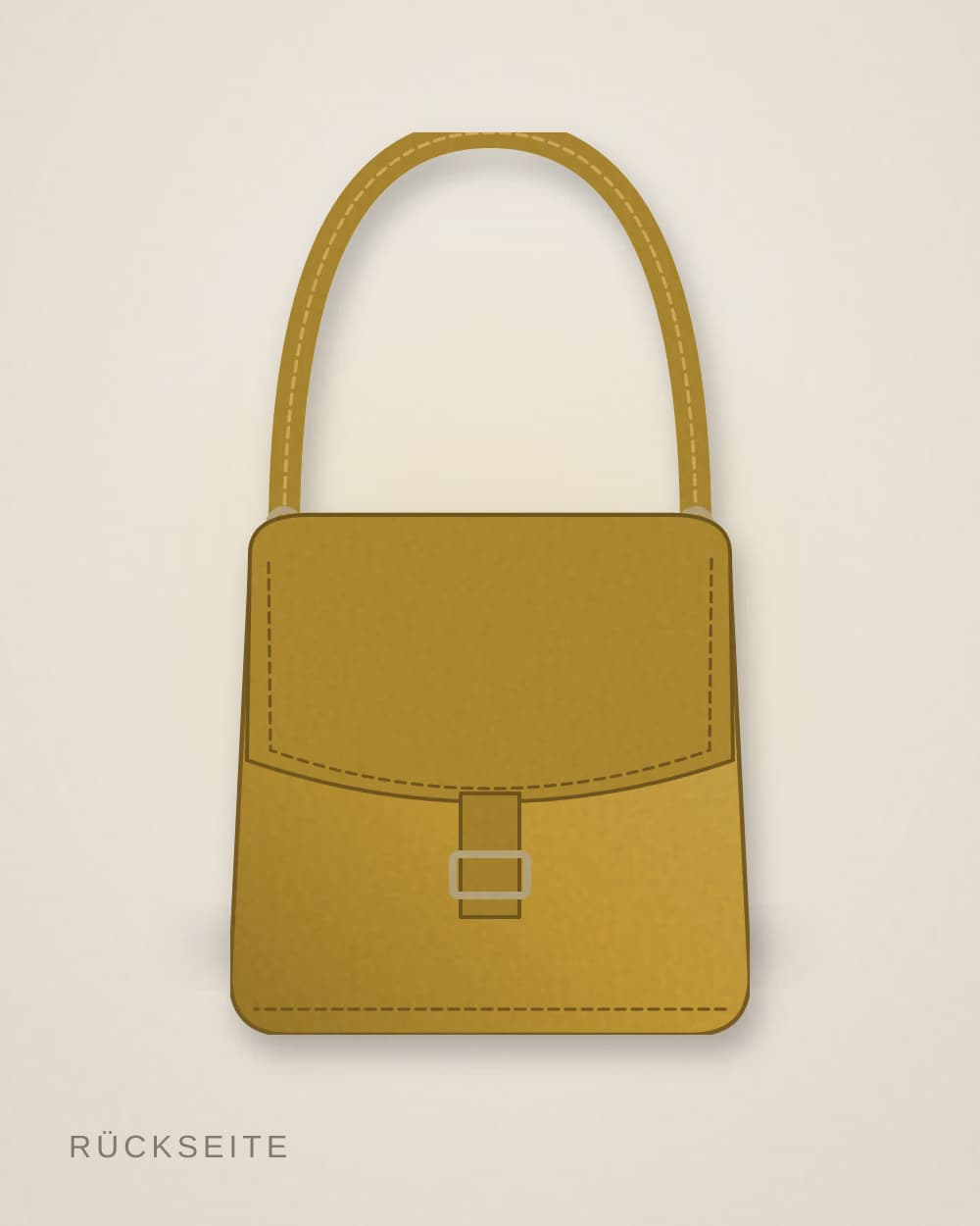 Schultertasche Senf von KOFFER & KRAM, Rückseite