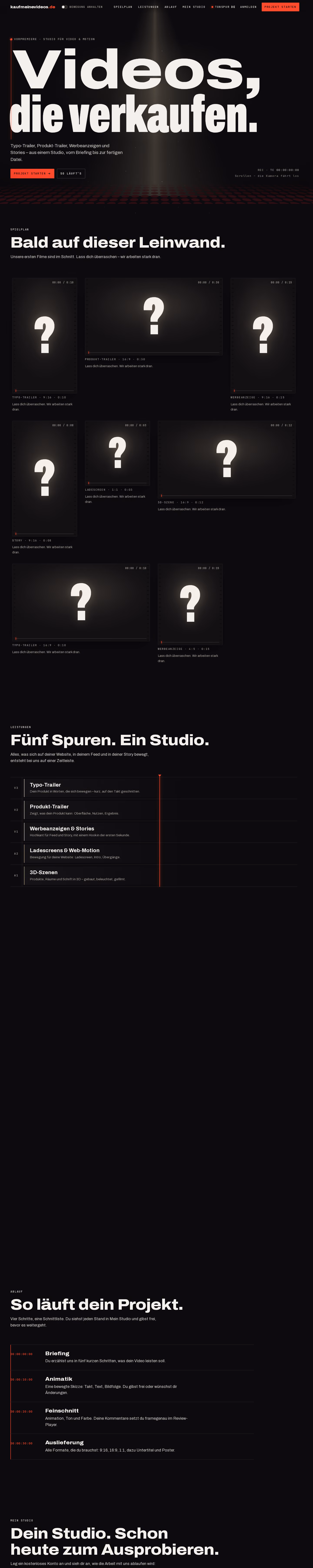 Ganzseitige Aufnahme: kaufmeinevideos.de — Videos, die verkaufen