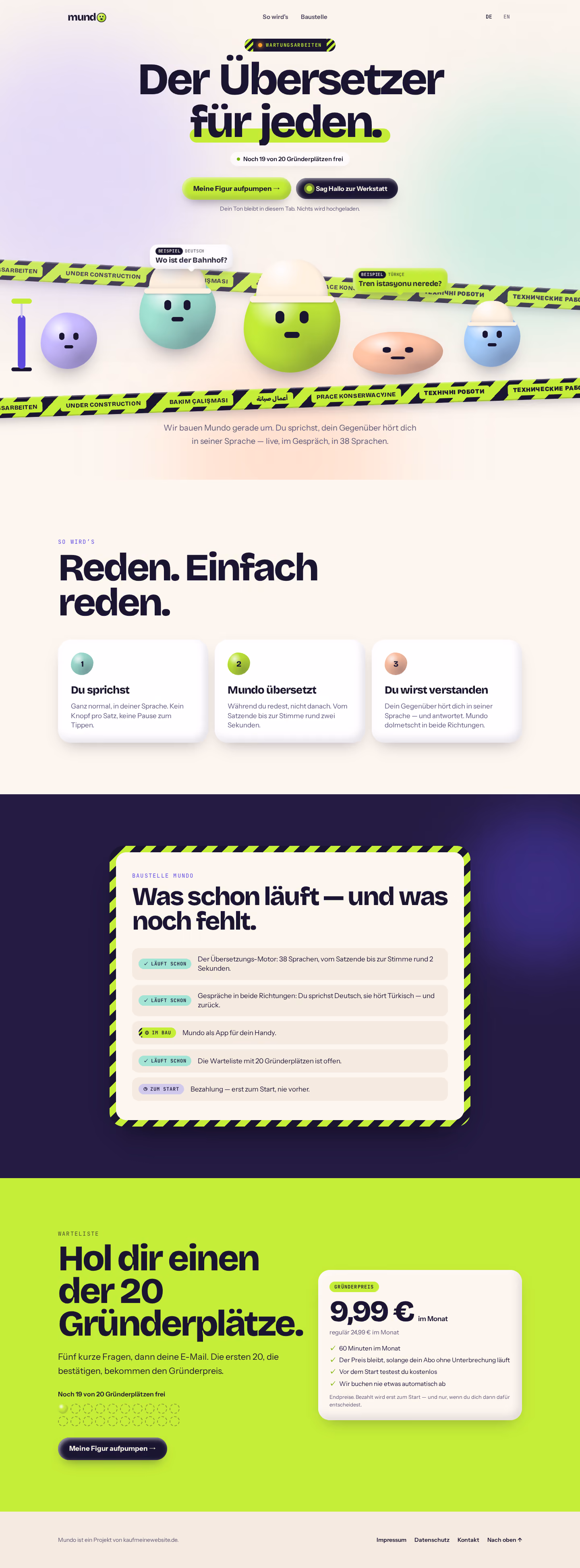 Ganzseitige Aufnahme: Mundo — Der Übersetzer für jeden