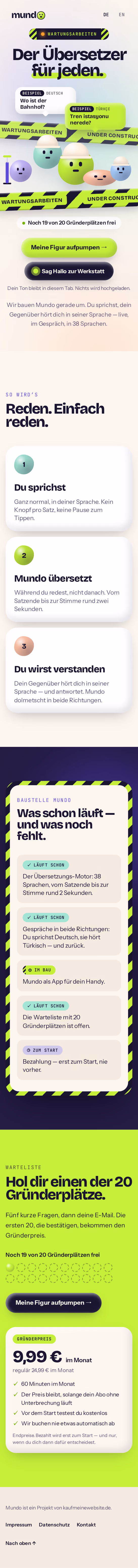 Ganzseitige Aufnahme: Mundo — Der Übersetzer für jeden